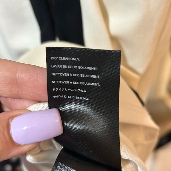 🔥Bebe fitted white, black&cream color block dress-size L - Picture 14 of 16